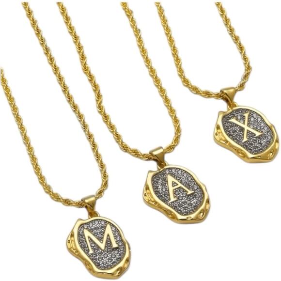 Gold Plated and Silver J Initial Pendant Necklace - Picture 3 of 8